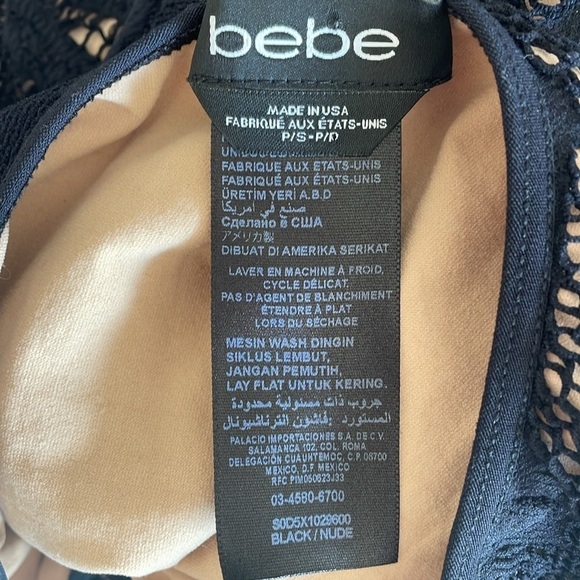 Bebe Floral Sexy Black Nude Lace Dark Romantic Whimsigoth Dress Women Sz S - Picture 8 of 9